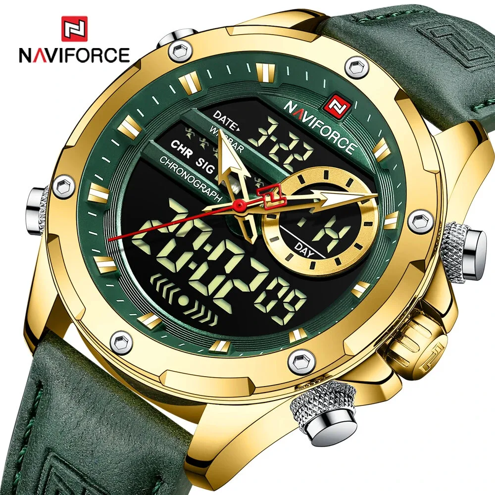 Naviforce nf 9208-Green and Gold