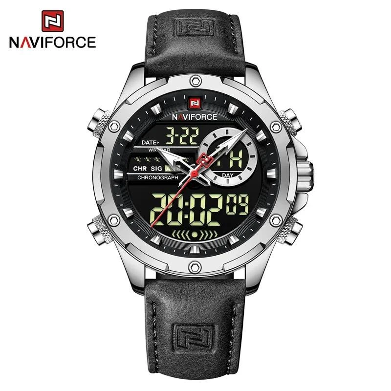 Naviforce nf 9208- Silver Black